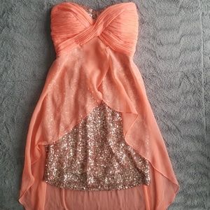 Rose Gold High Low European Dress